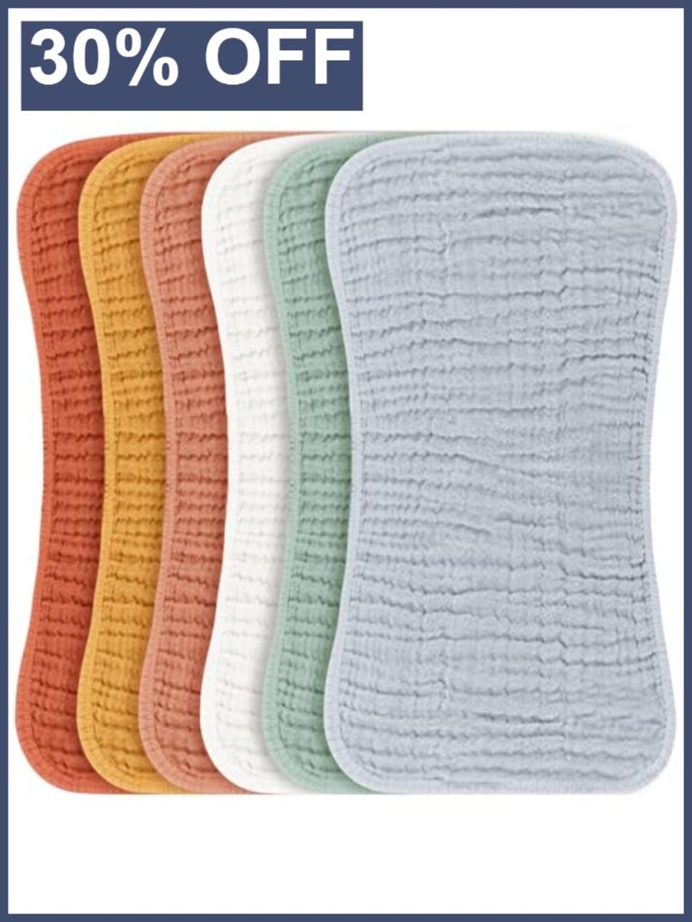 6 Pack Large Muslin Baby Burp Cloths Newborn Cotton
